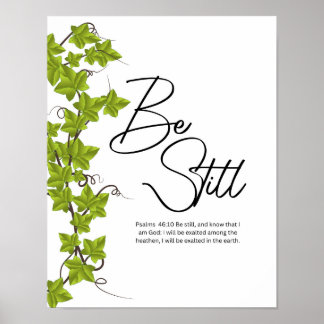 Affiche Be Still and Know Psalm 46:10 Christian Wall