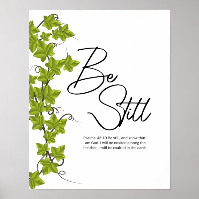 Affiche Be Still and Know Psalm 46:10 Christian Wall (Devant)
