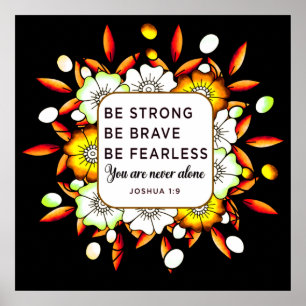 Affiche Be Strong Brave Fearless - Bible Verse