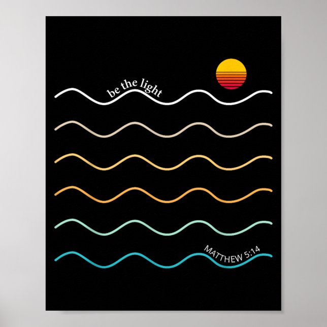 Affiche Be The Light Boho Christian Bible Verse Worship Ch (Devant)