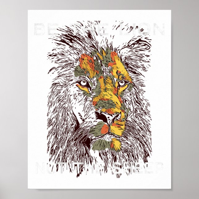 Affiche Be The Lion Not The Sheep Motivational  (Devant)
