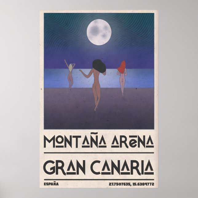 Affiche Beach Art Print - Three Figures Walking Toward (Devant)