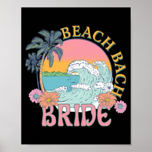 Affiche Beach Bach Bridesmaid Rétro Summer Bachelore