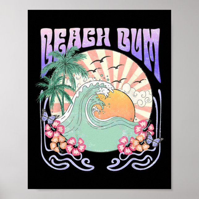Affiche Beach Bum Sunset Summer Vacances Hawaii Family Mat (Devant)