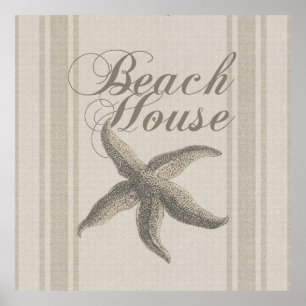 Affiche Beach House Starfish Seashore