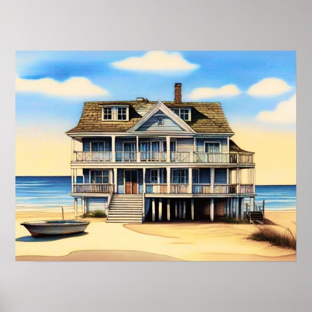 Affiche Beach House sur le sable (Devant)