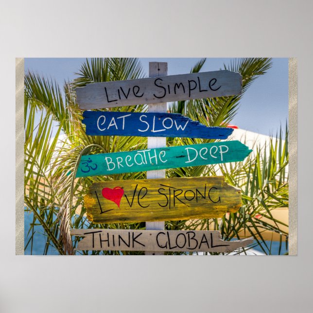 Affiche Beach Ocean Live Simple Inspiration Motivation (Devant)