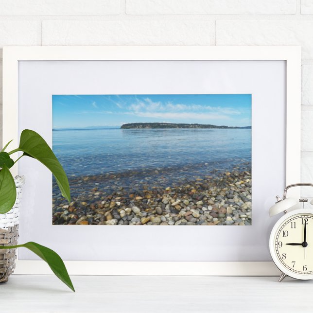 Affiche Beach Pebbles Seascape Photographie (In Situ Framed)