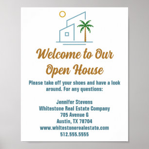 Affiche Beach Real Estate Company Custom Open House