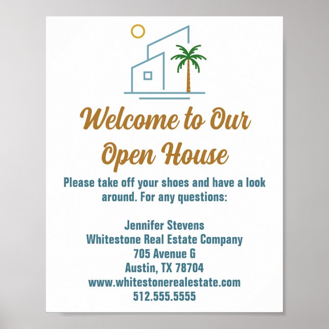 Affiche Beach Real Estate Company Custom Open House (Devant)