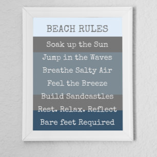 Affiche Beach Rules Modern Colorbloc