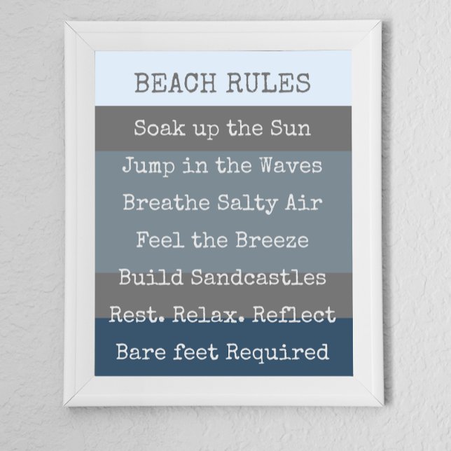 Affiche Beach Rules Modern Colorbloc (Créateur téléchargé)