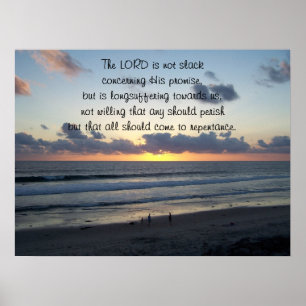 Affiche Beach Sunset 2 Peter 3:9 Imprimer