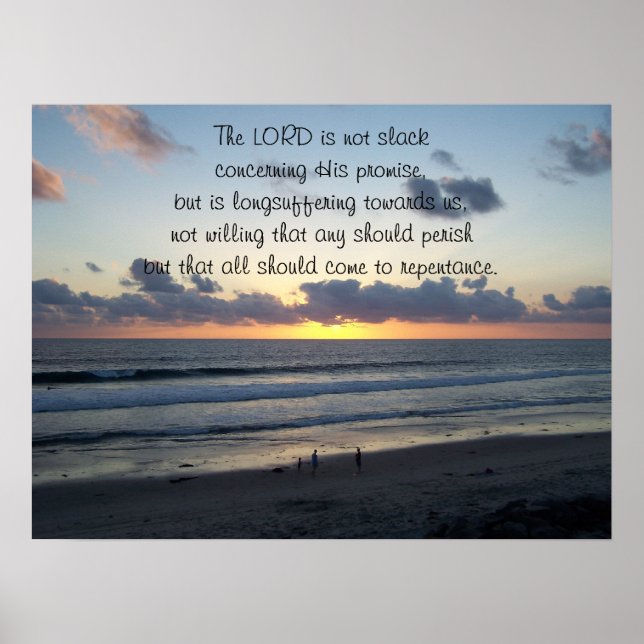 Affiche Beach Sunset 2 Peter 3:9 Imprimer (Devant)