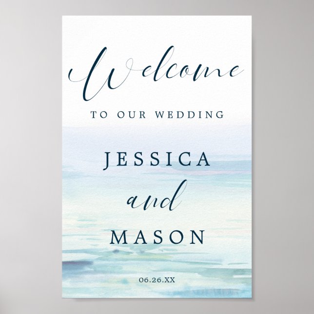 Affiche Beach Wedding Welcome Sign