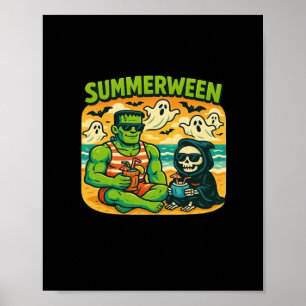 Affiche Beachside Boogeymen - Classe Retro Summerween Vibe
