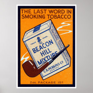 Affiche Beacon Hill Pipe Tobacco 1910