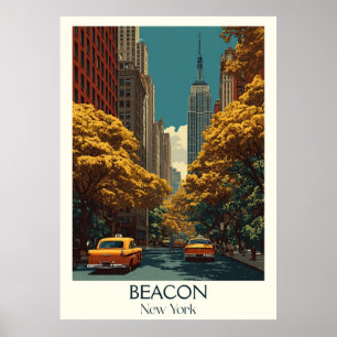 Affiche Beacon New York Vintage Main Street Travel Art