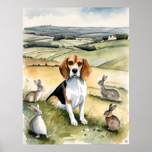 Affiche Beagle - Art Chien Imprimer
