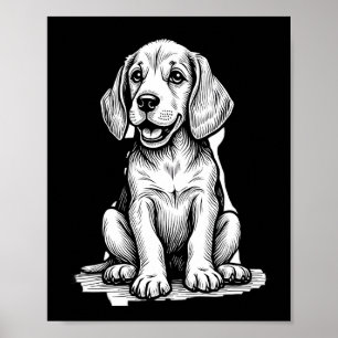Affiche Beagle chiot adorable, famille Animal amoureux Tan