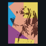 Affiche Beagle d'effet Pop Art<br><div class="desc">Beagle de l'effet Pop Art. Simple rétro pop art effet design beagle dans les couleurs jaune,  bleu rose et violet. Cette oeuvre fait un grand cadeau pour les amoureux de les chiens ou toute personne qui aime le Beagle.</div>