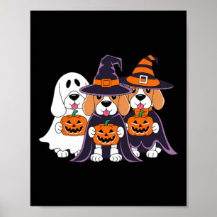 Affiche Beagle Ghost Citrouille Halloween Conception Pour