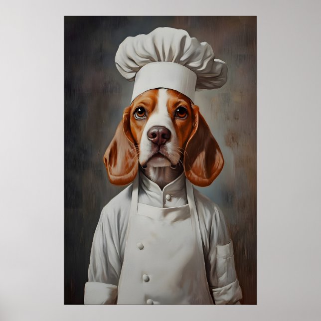 Affiche Beagle In Chefs Hat Poster, Pet Poster, Beagle In (Devant)
