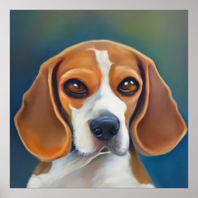 Affiche Beagle - Portrait de chien (Devant)
