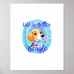 Affiche Beagle propriétaire chien chiot maman beagle chien