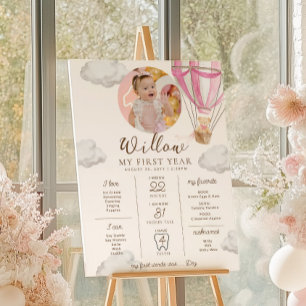 Affiche Béaire rose Premier anniversaire jalon Calendrier