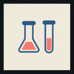 Affiche Beaker & Test Tube Science Themed<br><div class="desc">Poster avec un dessin mignon d'un tube d'essai et d'un bécher. Parfait pour les types scientifiques.</div>