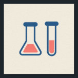 Affiche Beaker & Test Tube Science Themed<br><div class="desc">Poster avec un dessin mignon d'un tube d'essai et d'un bécher. Parfait pour les types scientifiques.</div>