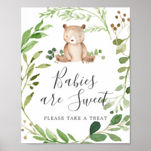 Affiche Bear Baby shower Baby are Sweet Sign