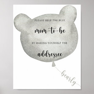 Affiche Bear Balloon Aidez l'affiche Occupy Mom-to-be