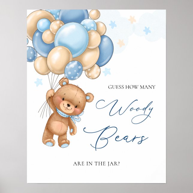 Affiche Bear Balloons Devine Combien D'Ours Sont Dans Le J (Devant)