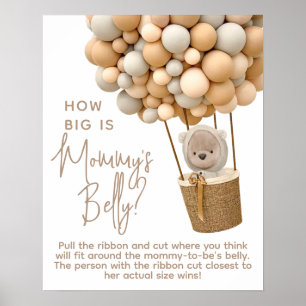 Affiche Bear Balloons Modern How Big Is Mommy's Belly jeu