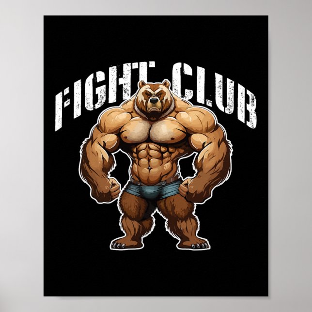 Affiche Bear Beast Muscles Boxing entraînement Gym Mixed m (Devant)