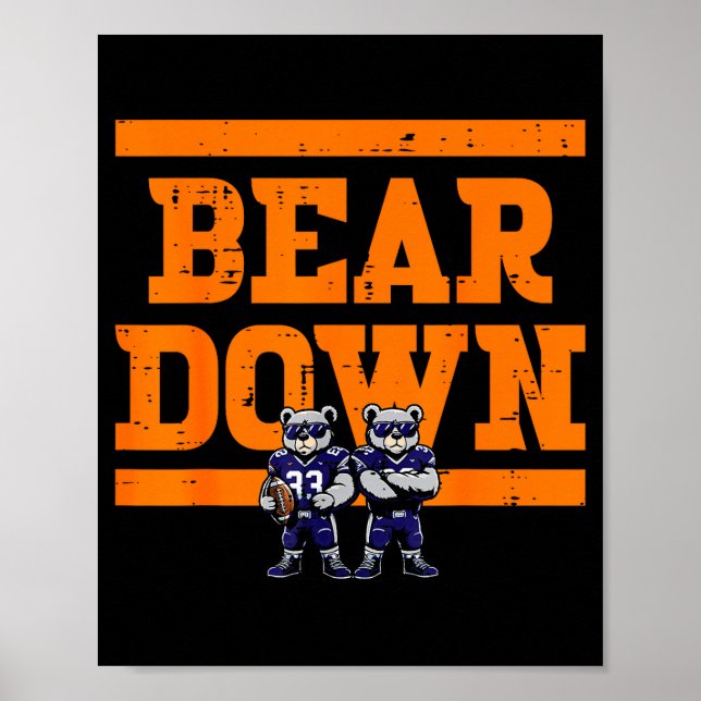 Affiche Bear Down Women Kids Boys Girls Youth Teen Men  (Devant)