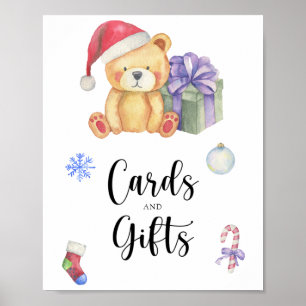 Affiche Bear et cadeau de Noël - cartes et cadeaux baby sh