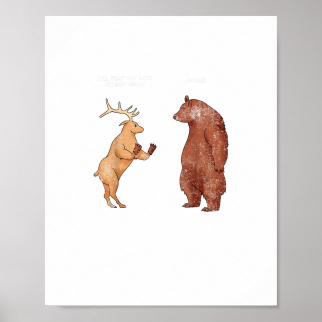 Affiche Bear Hands Oh Deer Funny Sayings Pun Gift  (Devant)