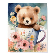 "Bear Hug Bouquet : Aquarelle Cutesse Cub!"