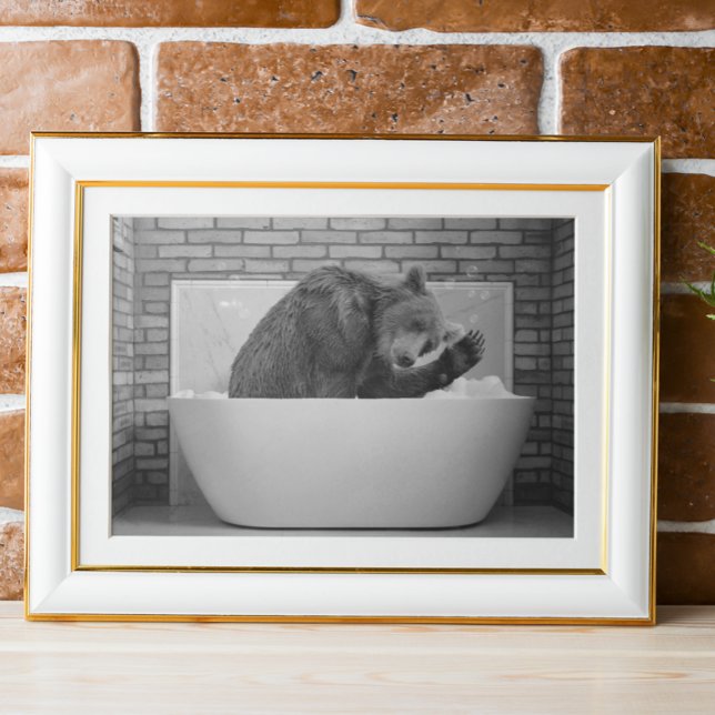 Affiche Bear  in Bathtub Bubble bath Animal  (Créateur téléchargé)