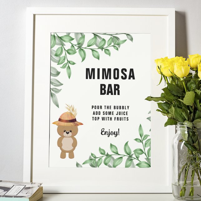 Affiche Bear In the Wood Mimosa Bar Baby Shower Welcome (Créateur téléchargé)