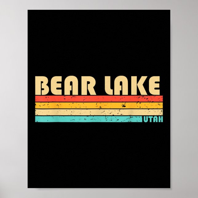 Affiche Bear Lake Utah Funny Pêche Camping été (Devant)