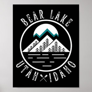 Affiche Bear Lake Utah Idaho Camping Bateau 