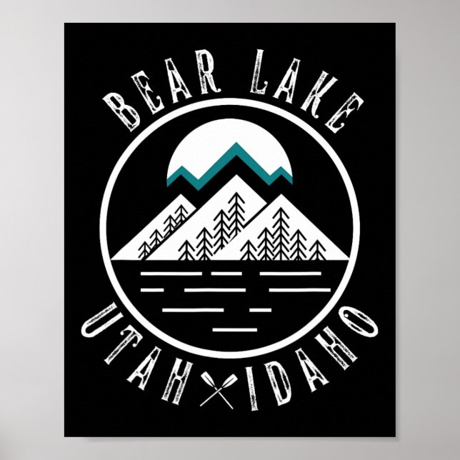 Affiche Bear Lake Utah Idaho Camping Bateau  (Devant)