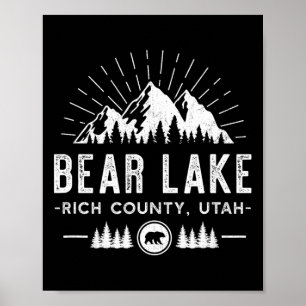 Affiche Bear Lake Utah - Ski de montagne Randonnée pêche