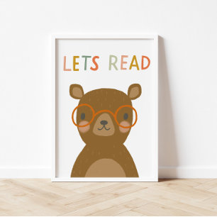 Affiche Bear Mignonne Lire les enfants