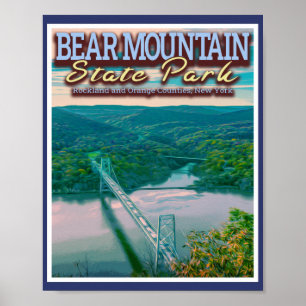 AFFICHE BEAR MOUNTAIN STAPARK - BEAR MOUNTAIN BRIDGE NY