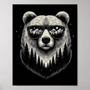 Affiche Bear Sungles Nature Scène Art Design Pour Les Femm